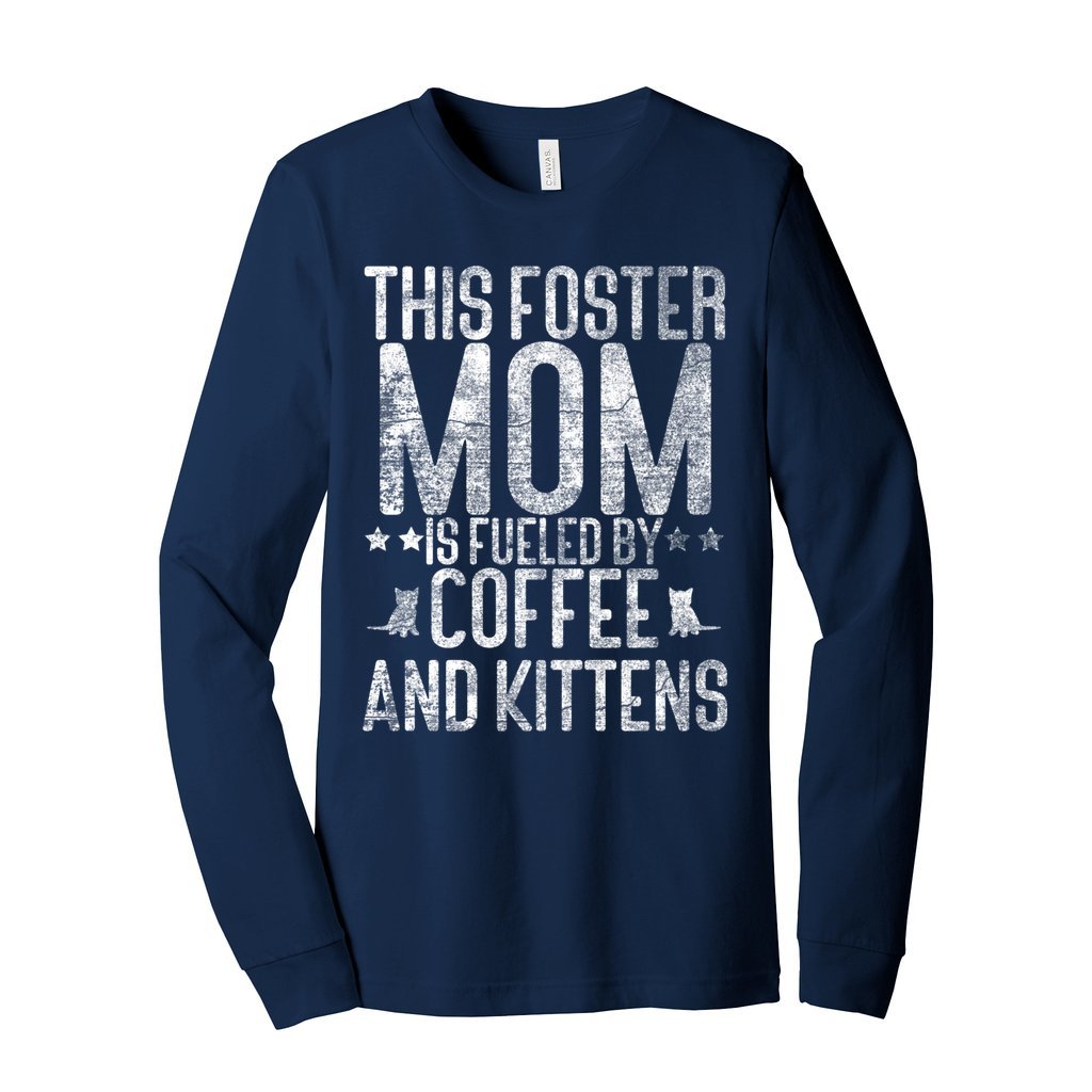 FUELED BY COFFEE AND KITTENS - S / Navy - Foster Mom Things