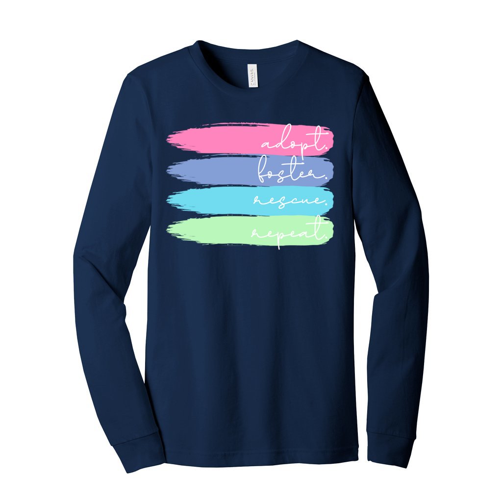 ADOPT FOSTER RESCUE REPEAT - S / Navy - Foster Mom Things