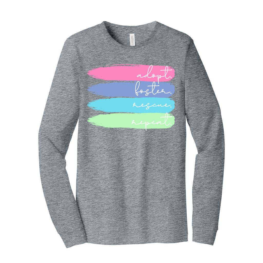 ADOPT FOSTER RESCUE REPEAT - XS / Athletic Heather - Foster Mom Things