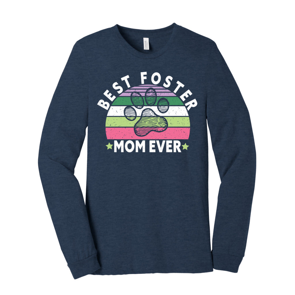 BEST FOSTER MOM EVER - S / Heather Navy - Foster Mom Things