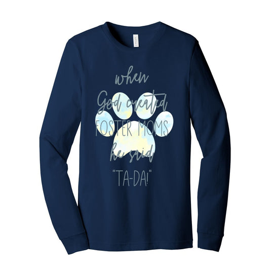 GOD CREATED FOSTER MOMS - S / Navy - Foster Mom Things