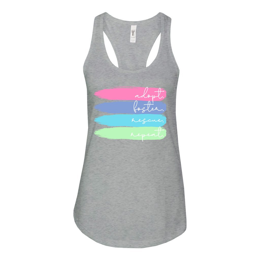 ADOPT FOSTER RESCUE REPEAT - S / Heather Grey - Foster Mom Things