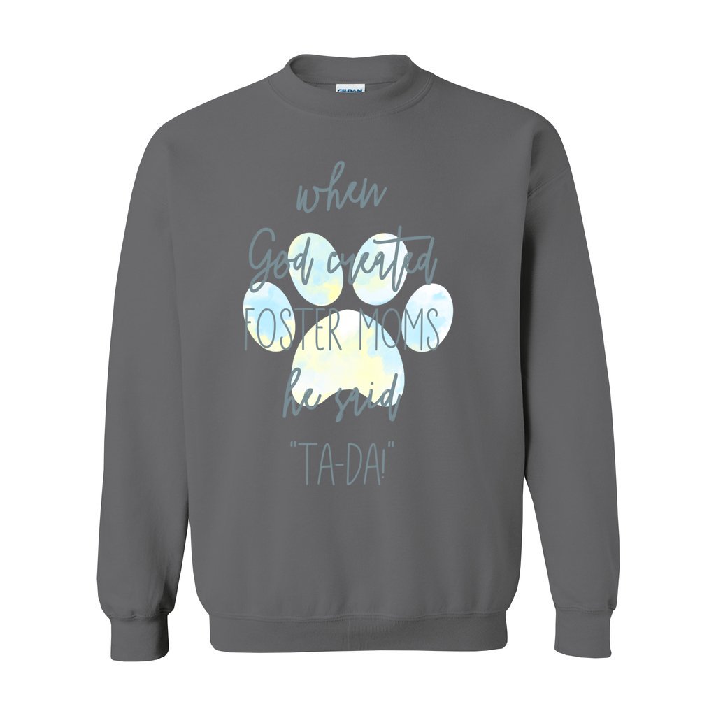 GOD CREATED FOSTER MOMS - S / Charcoal - Foster Mom Things