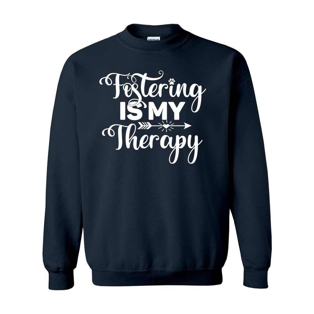 FOSTERING IS MY THERAPY - S / Navy - Foster Mom Things