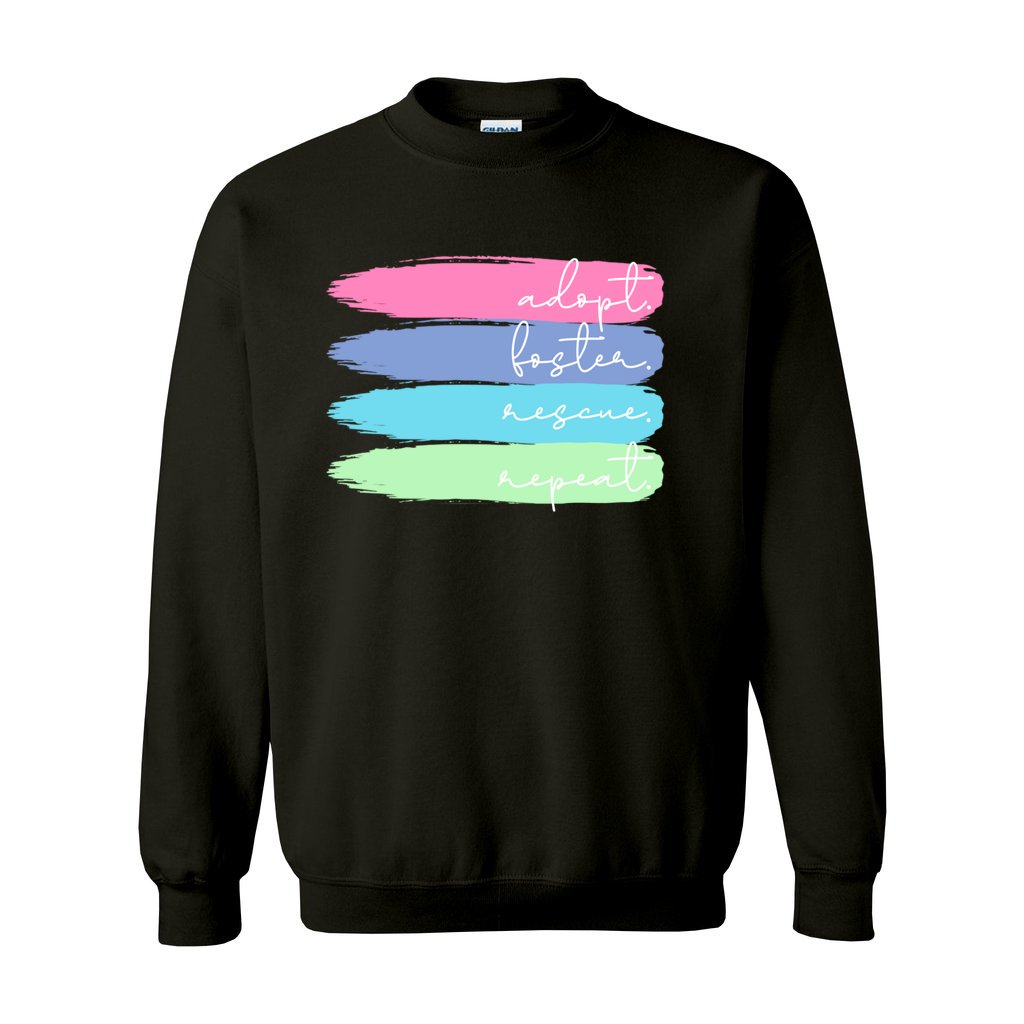 ADOPT FOSTER RESCUE REPEAT - S / Black - Foster Mom Things