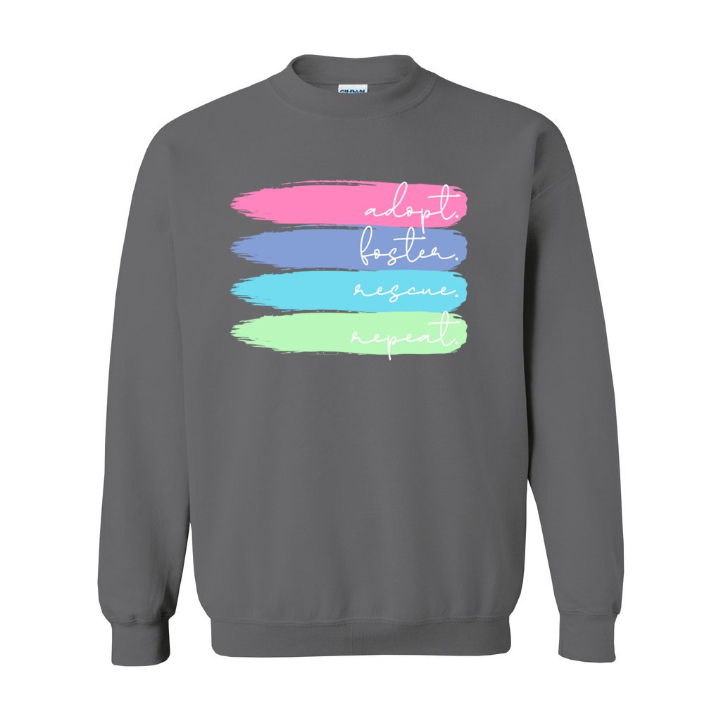 ADOPT FOSTER RESCUE REPEAT - S / Charcoal - Foster Mom Things