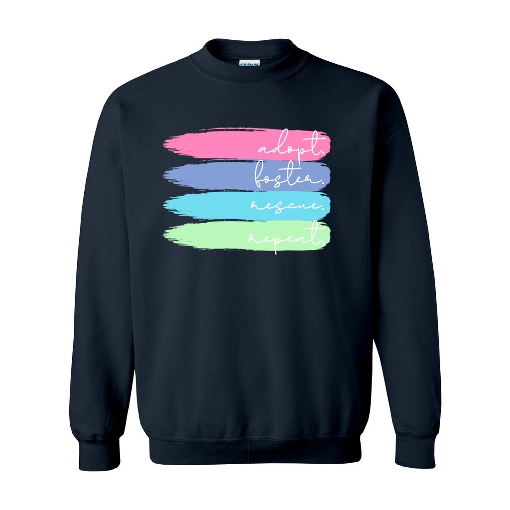 ADOPT FOSTER RESCUE REPEAT - S / Navy - Foster Mom Things