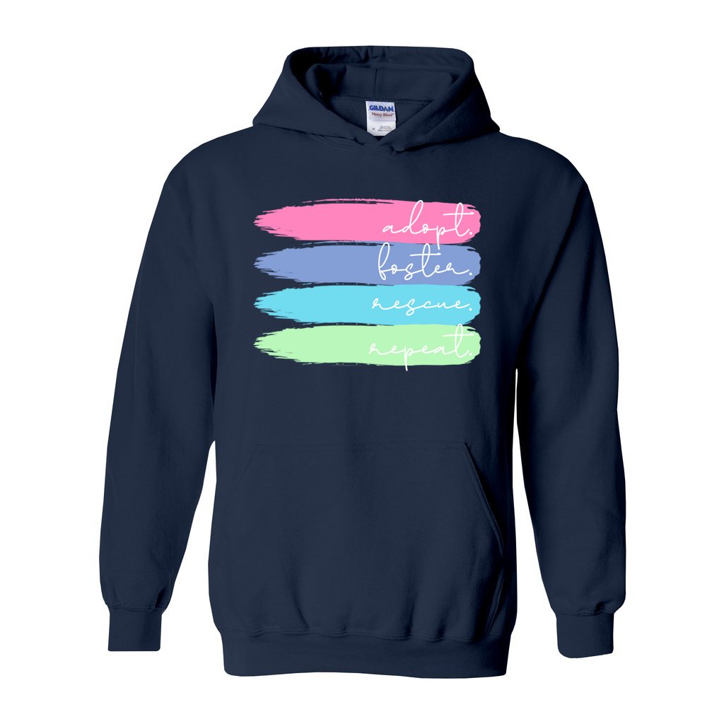 ADOPT FOSTER RESCUE REPEAT - S / Navy - Foster Mom Things