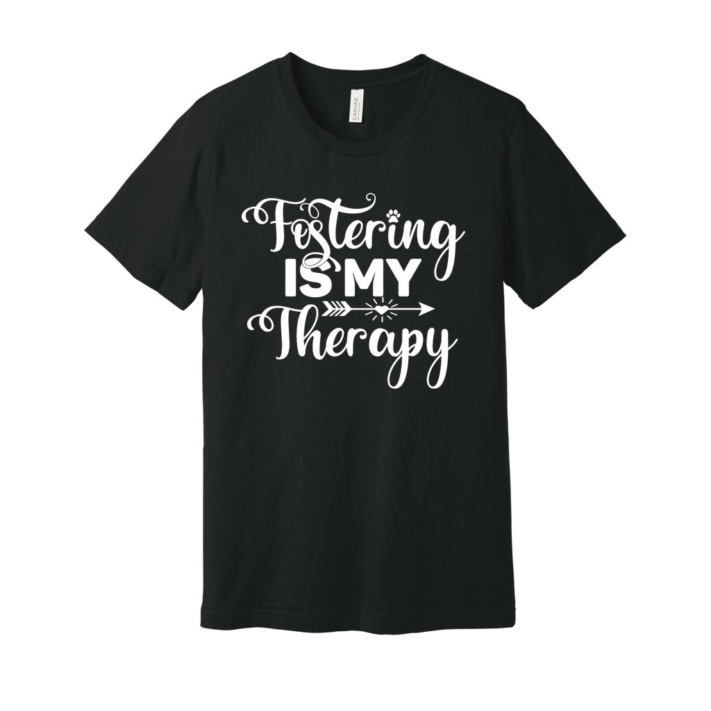 FOSTERING IS MY THERAPY - S / Vintage Black - Foster Mom Things