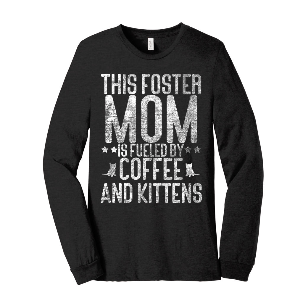 FUELED BY COFFEE AND KITTENS - S / Black Heather - Foster Mom Things