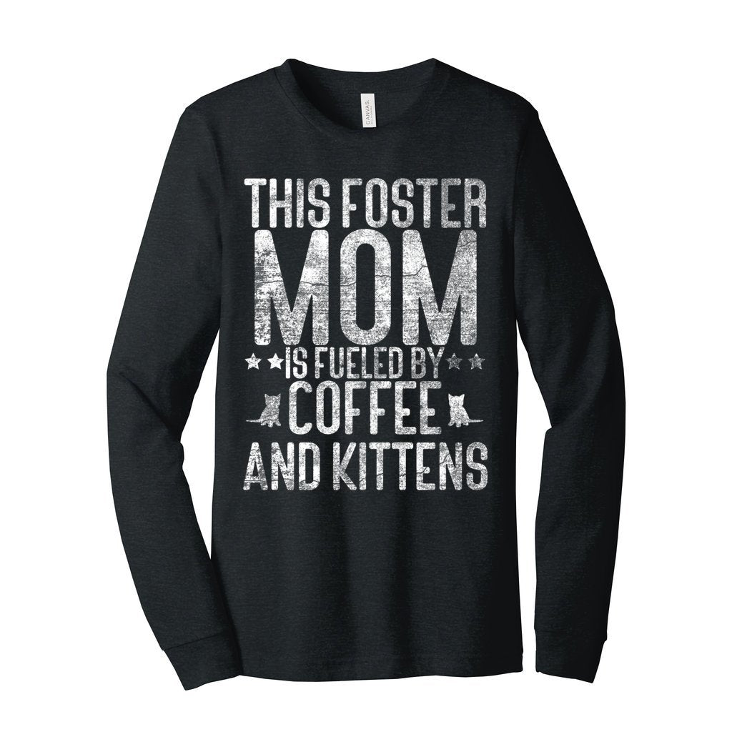 FUELED BY COFFEE AND KITTENS - XS / Dark Grey Heather - Foster Mom Things