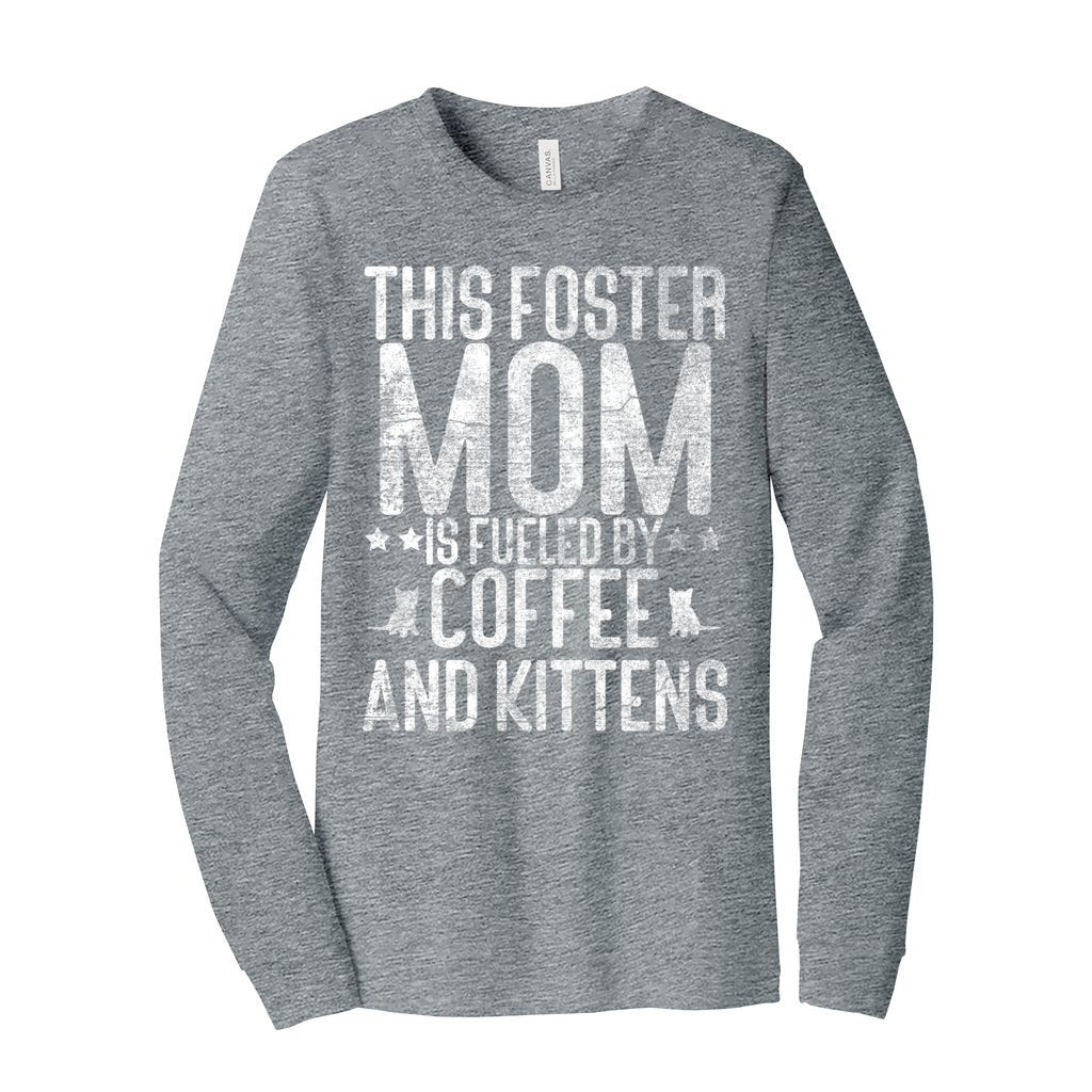FUELED BY COFFEE AND KITTENS - XS / Athletic Heather - Foster Mom Things