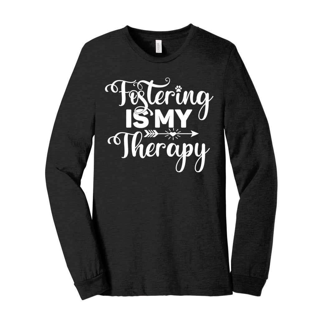 FOSTERING IS MY THERAPY - S / Black Heather - Foster Mom Things