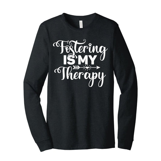 FOSTERING IS MY THERAPY - XS / Dark Grey Heather - Foster Mom Things