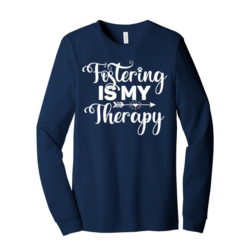 FOSTERING IS MY THERAPY - S / Navy - Foster Mom Things