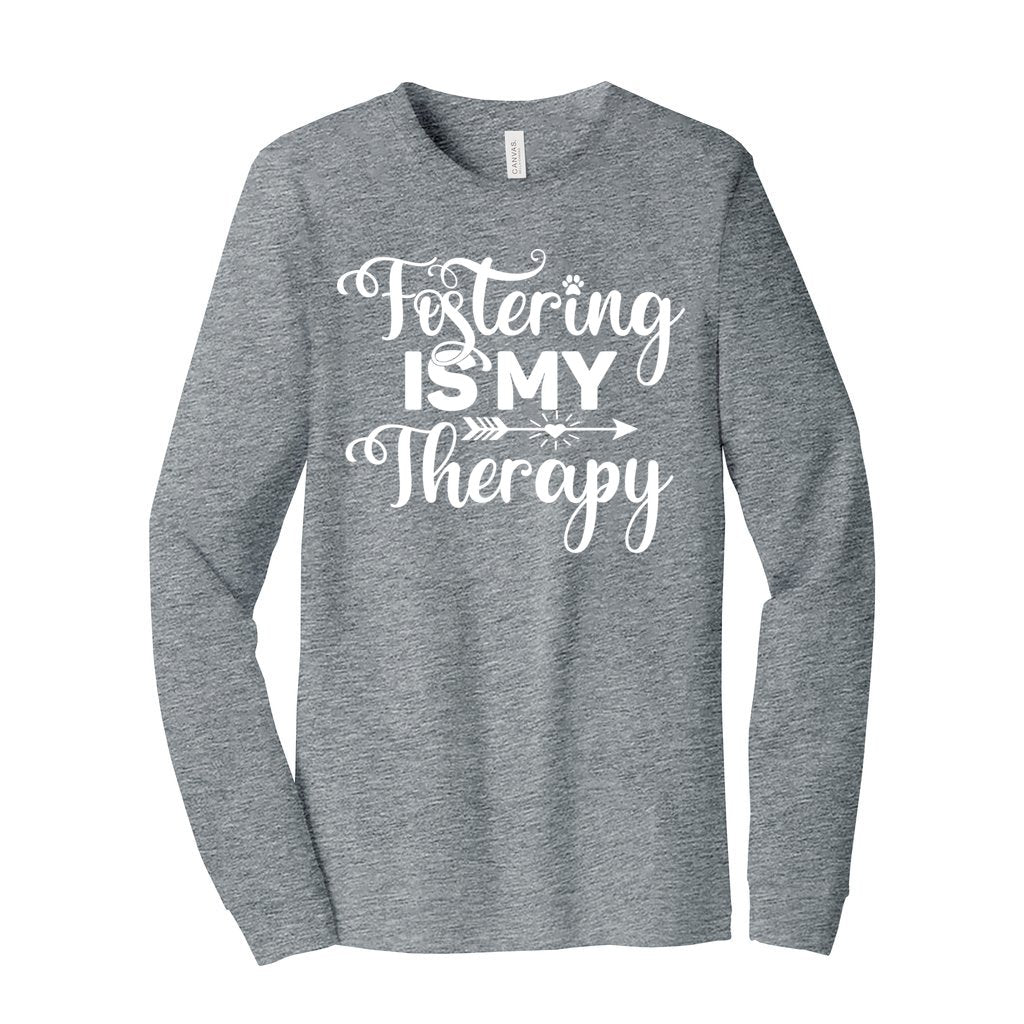FOSTERING IS MY THERAPY - XS / Athletic Heather - Foster Mom Things