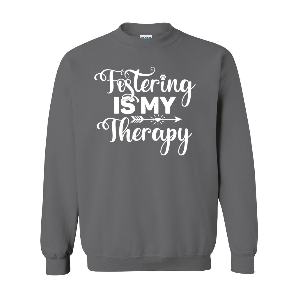 FOSTERING IS MY THERAPY - S / Charcoal - Foster Mom Things