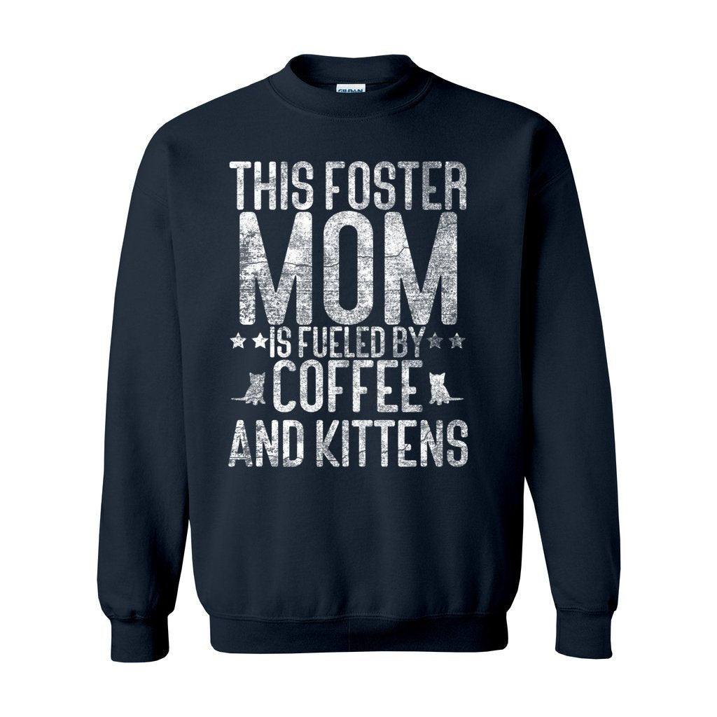 FUELED BY COFFEE AND KITTENS - S / Navy - Foster Mom Things